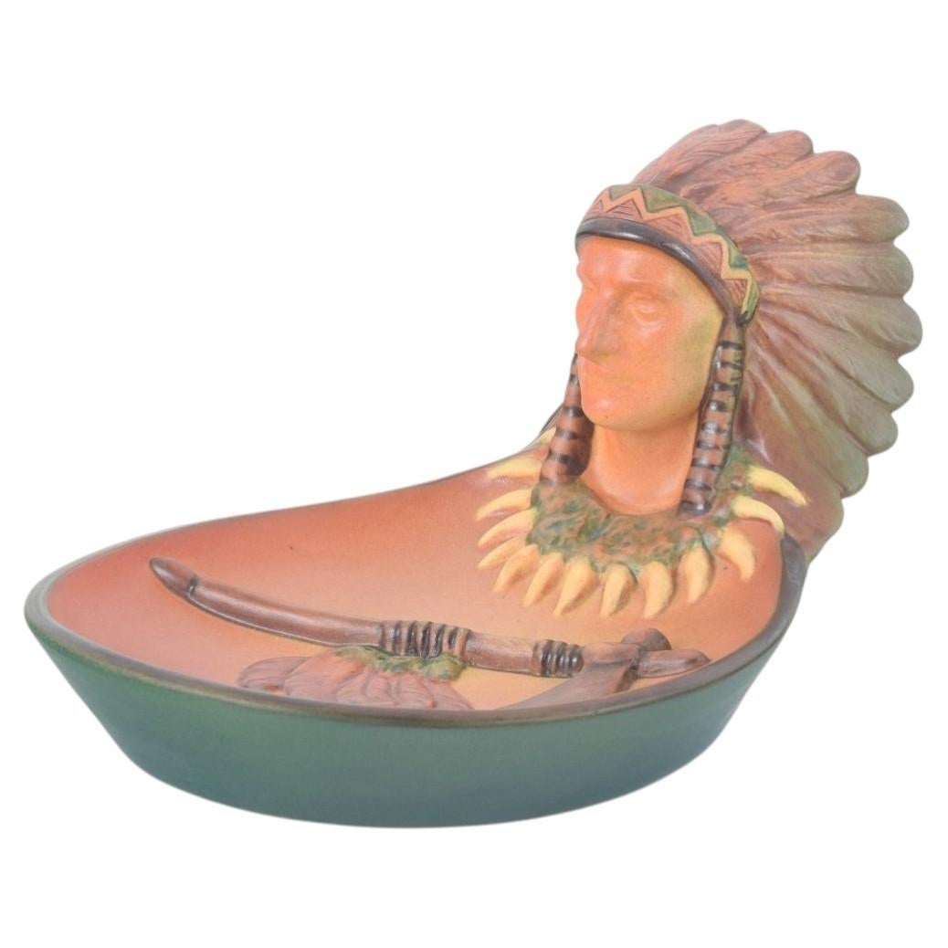 Ipsen Enke. Töpferschale mit Indianerkopf. 1920s