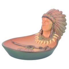 Ipsens Enke. Art pottery bowl with Native American head. 1920s