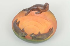 Ipsens Enke, Denmark. Art pottery bowl with three seals. 1920s