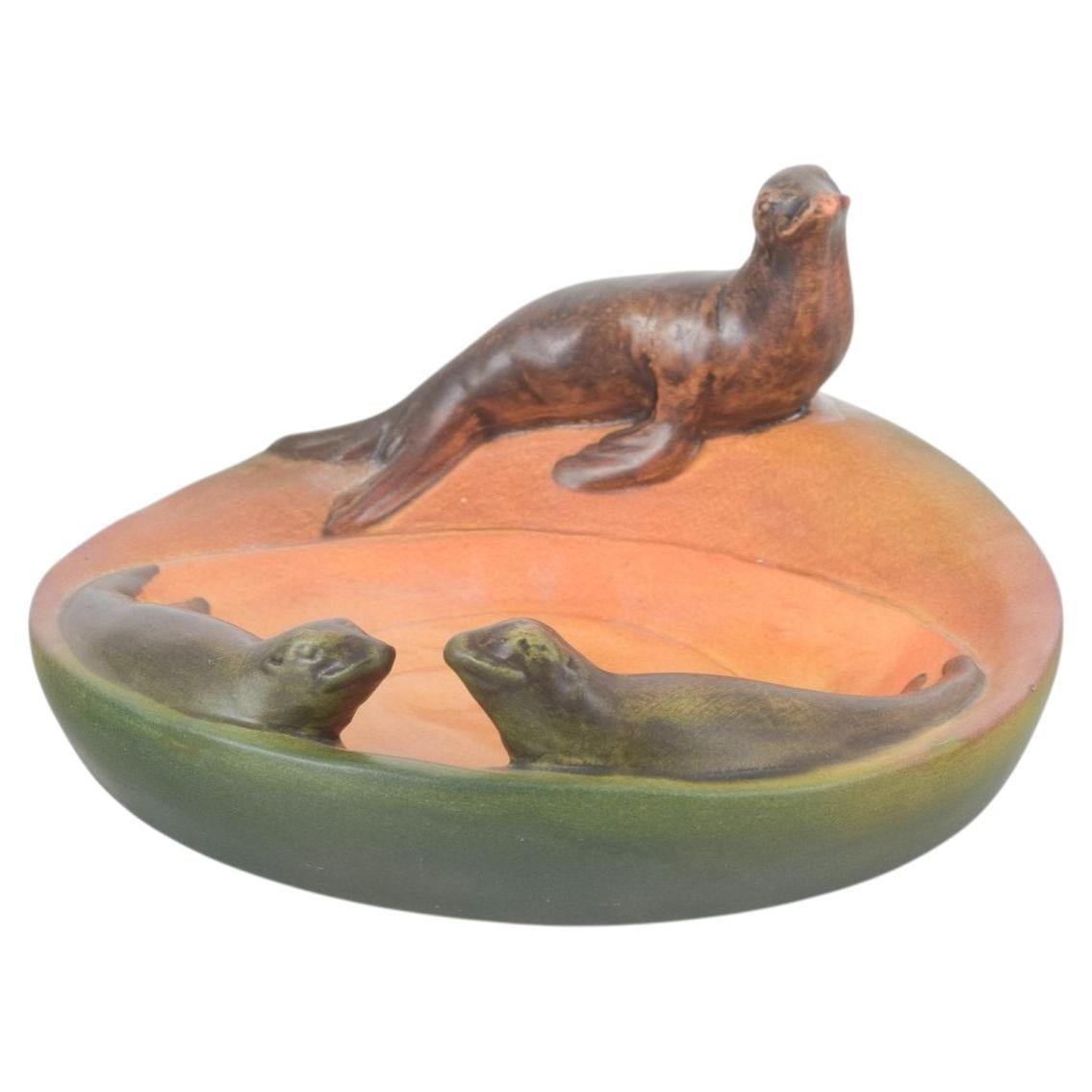 Ipsens Enke, Denmark. Art pottery bowl with three seals. 1920s For Sale