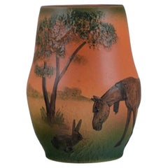 Antique Ipsens Enke, Vase with Horse and Hare, Design J. Resen Steenstrup, 1909