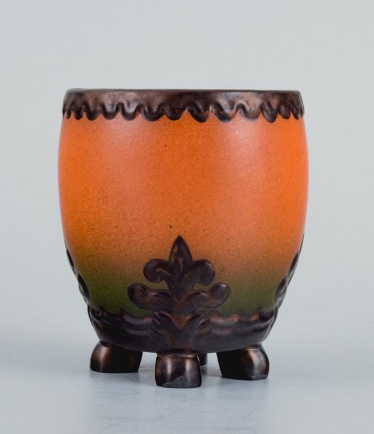 Glazed Ipsen's Widow, Two Small Ceramic Vases, 1920s-1930s For Sale