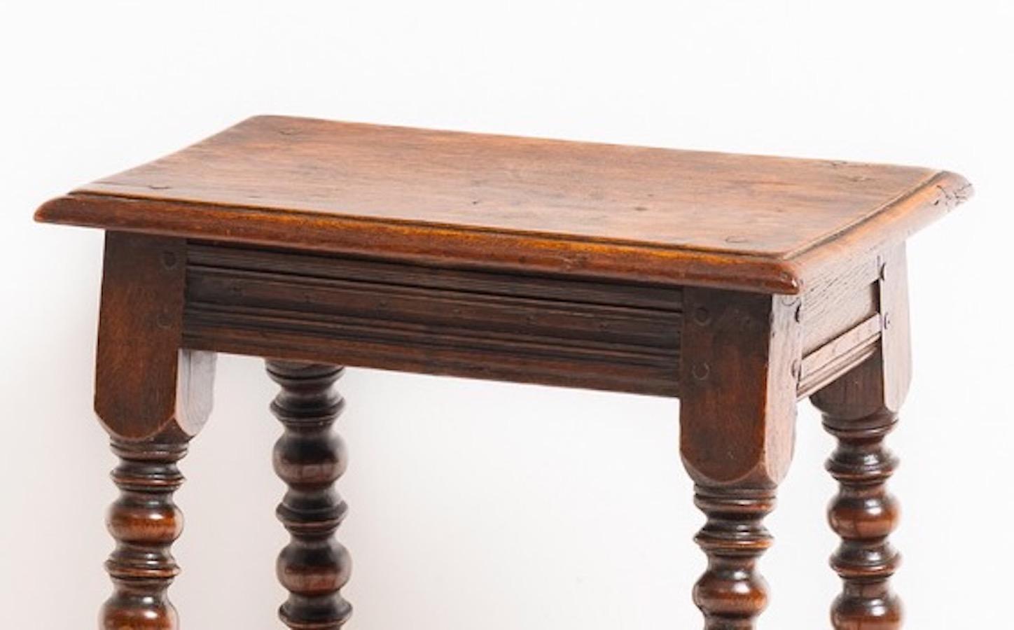 English Ipswich Oak Joint Stool, England, 1920s
