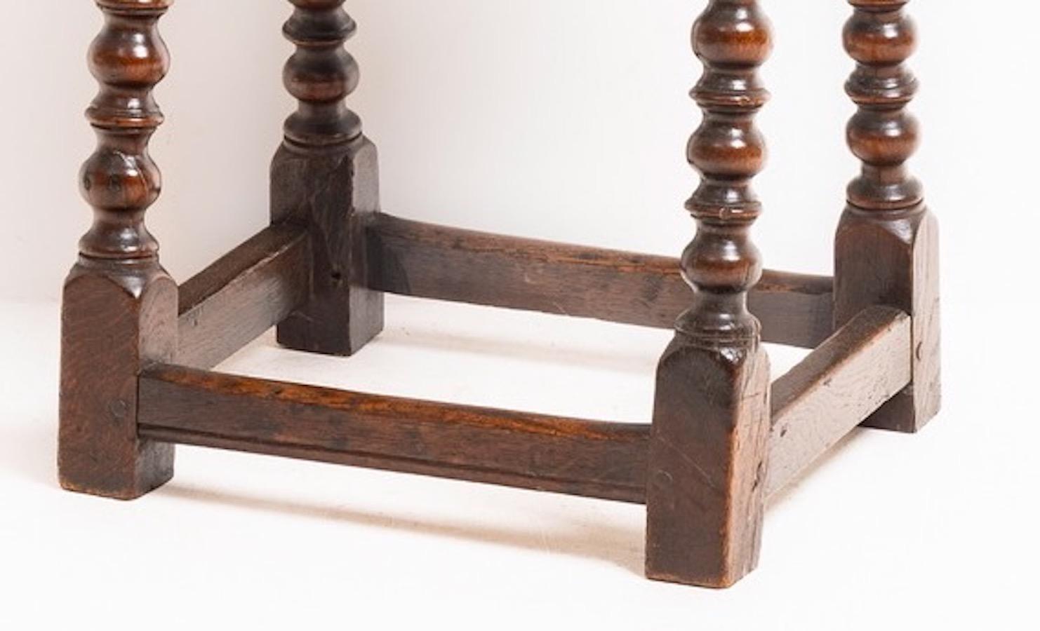 Early 20th Century Ipswich Oak Joint Stool, England, 1920s