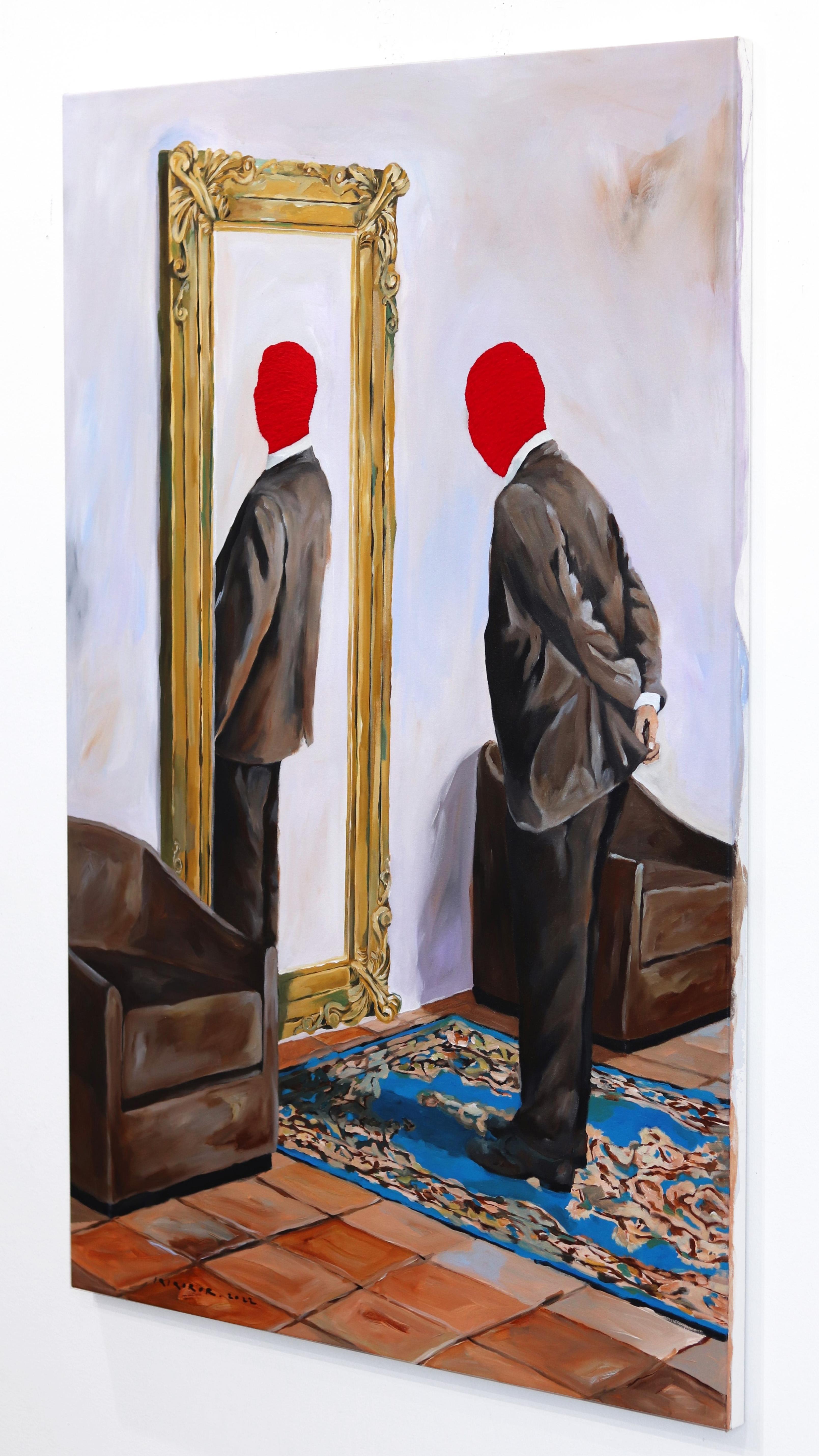 Seeing Myself - Original Surrealist Mixed Media on Canvas by Iqi Qoror For Sale 2