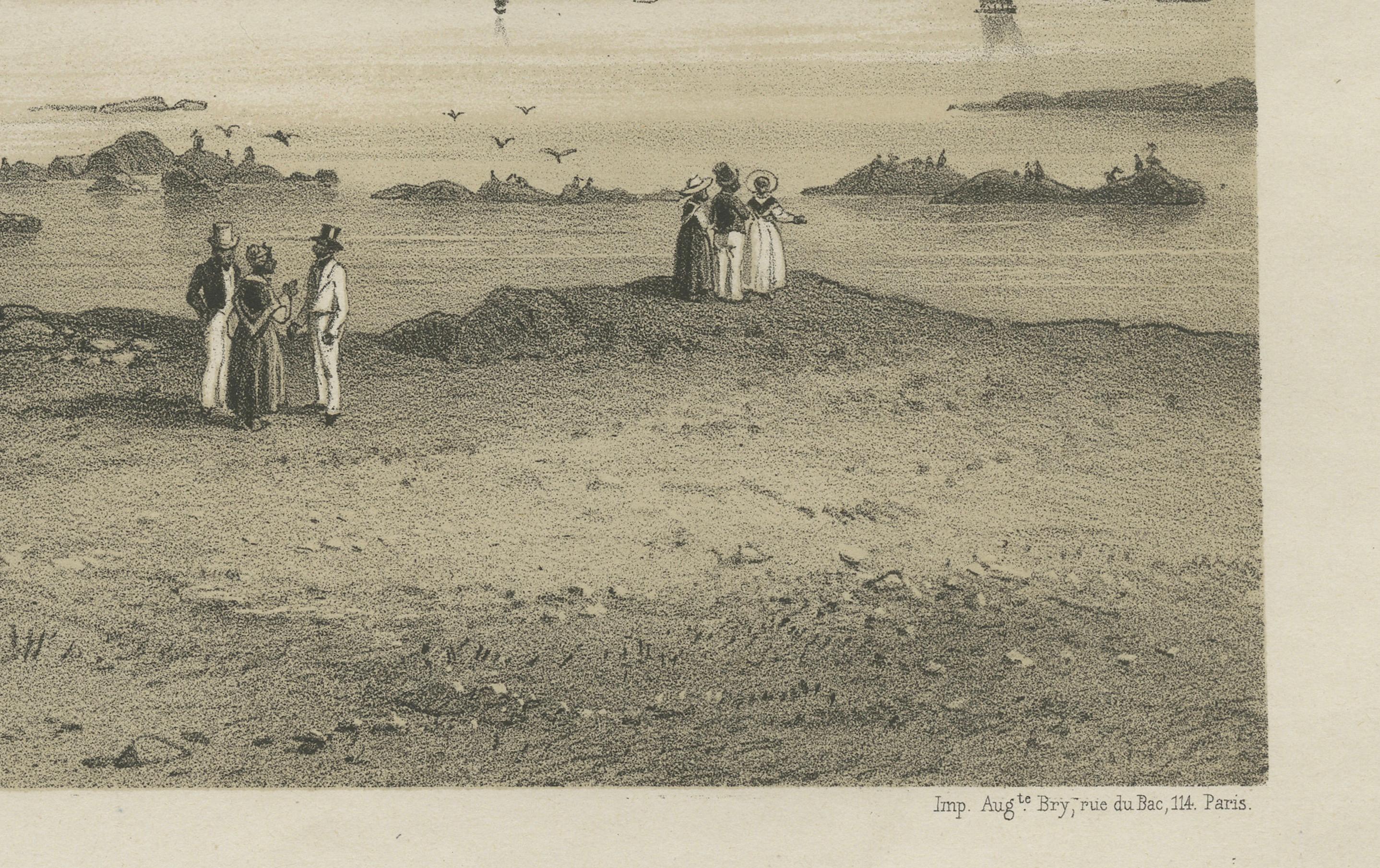 Iquique Peru (Now Chile) – Antique Coastal City Lithograph c.1865 For Sale 1