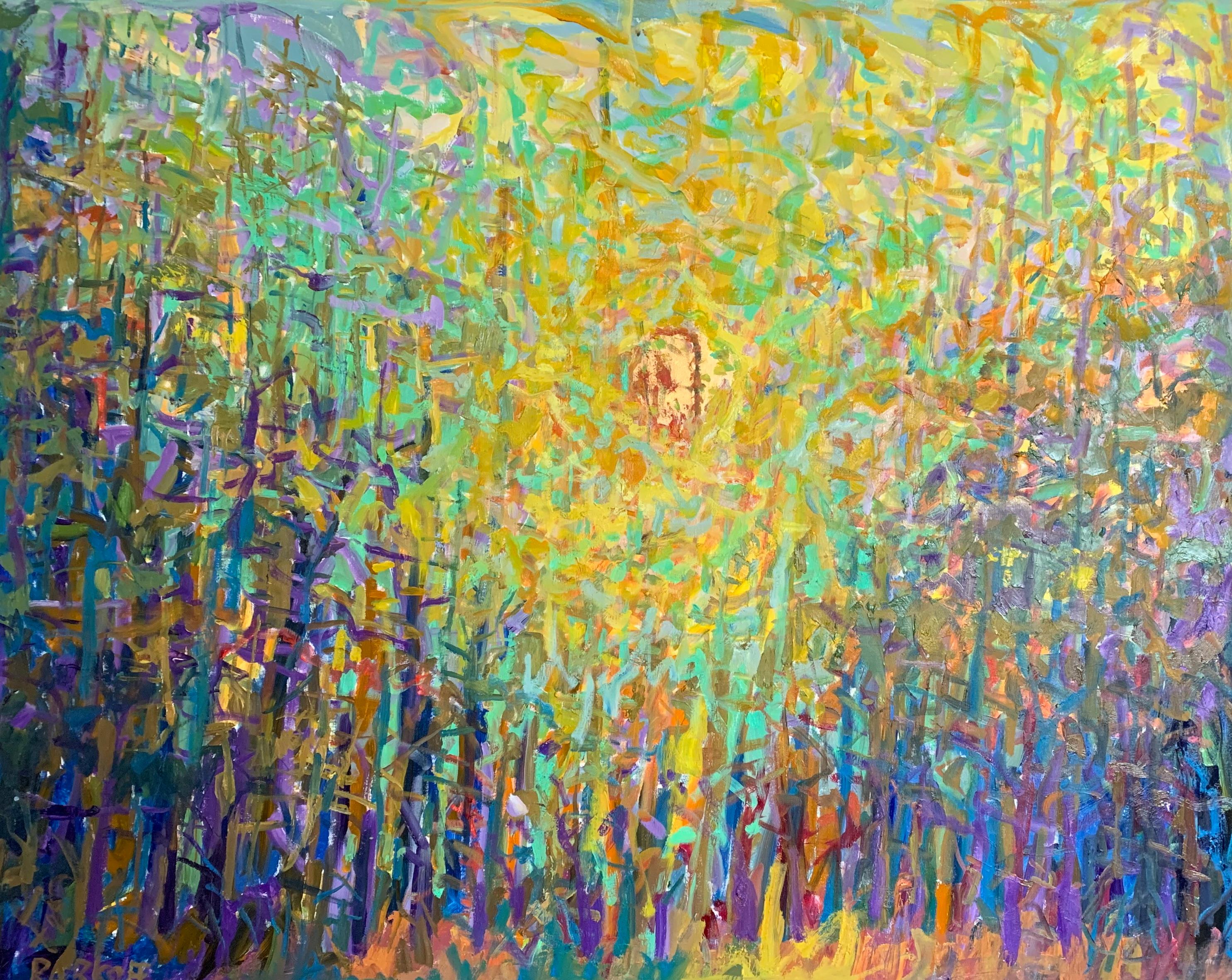 Ira Barkoff Landscape Painting - Forest Series - Warm Sun