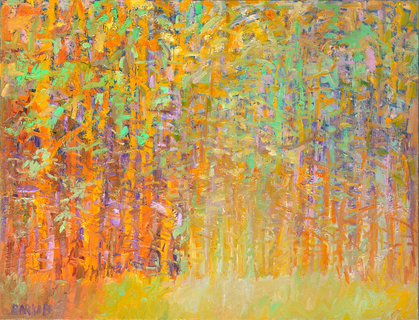 "Forest Series, Golden" -- Romantic, American Monet, Landscape, Abstract 