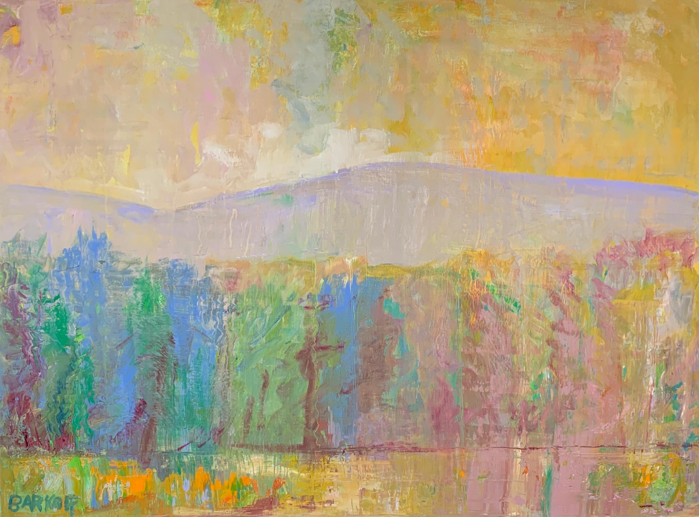 Ira Barkoff Abstract Painting - Mountain Series, Twilight Colors