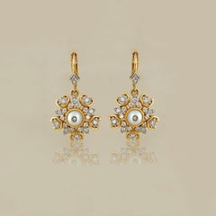 Moi Ira Diamond and Pearl Earrings