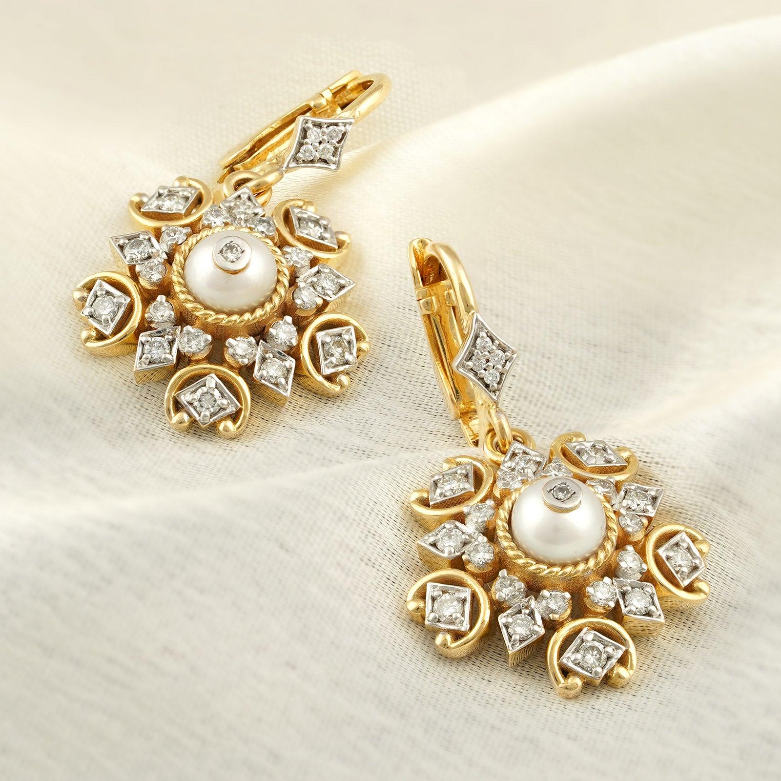 Moi Ira Diamant- und Perlen-Ohrringe im Zustand „Neu“ im Angebot in Lawrenceville, GA