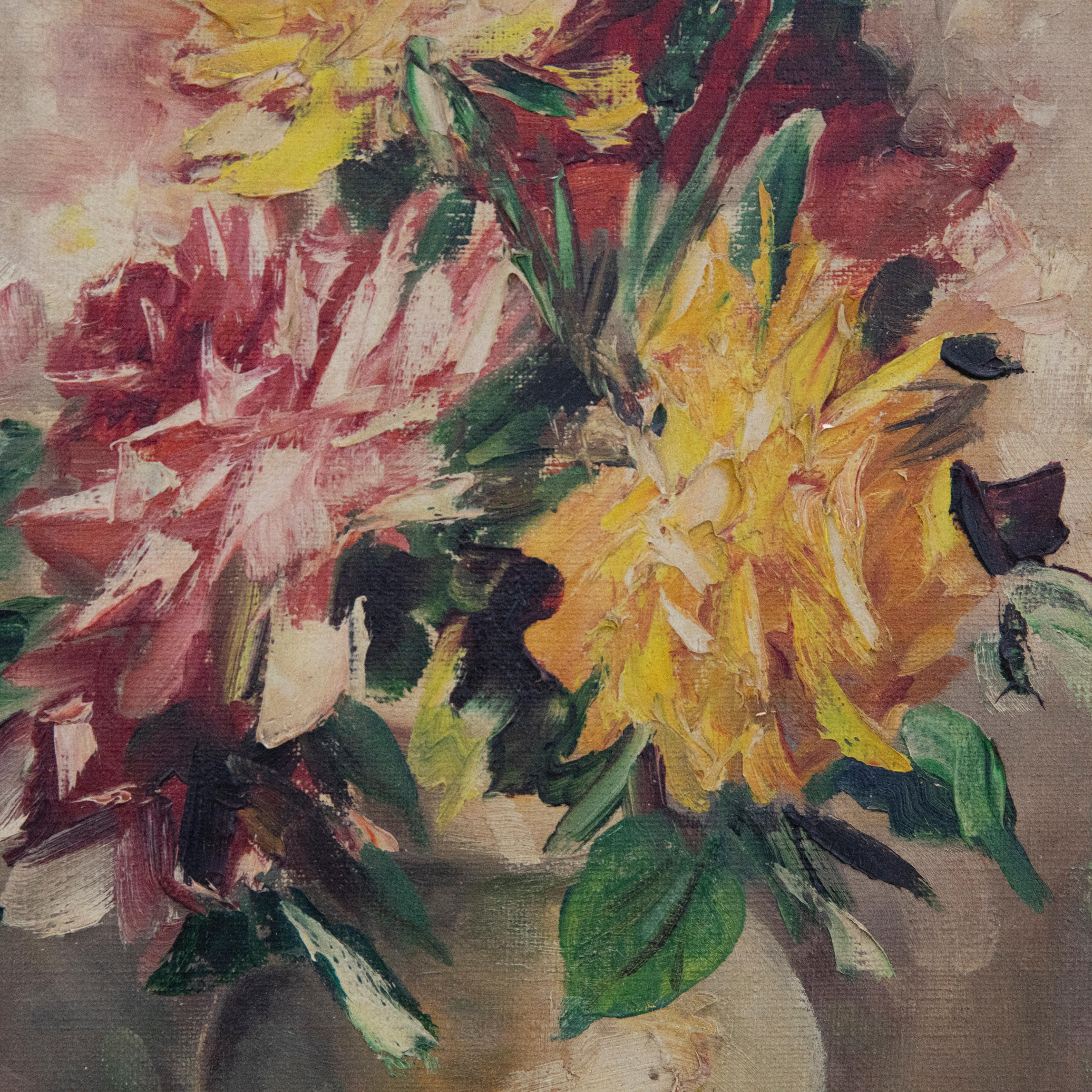 Ira Englefield (geb. 1912) - Gerahmtes Öl des 20. Jahrhunderts, Rosenstillleben im Angebot 3