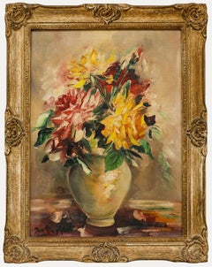 Ira Englefield (geb. 1912) - Gerahmtes Öl des 20. Jahrhunderts, Rosenstillleben