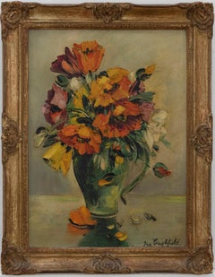 Ira Englefield (b.1912) - Framed Mid 20th Century Oil, Still Life of Poppies
