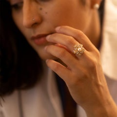 Moi Ira Diamond and Pearl Ring