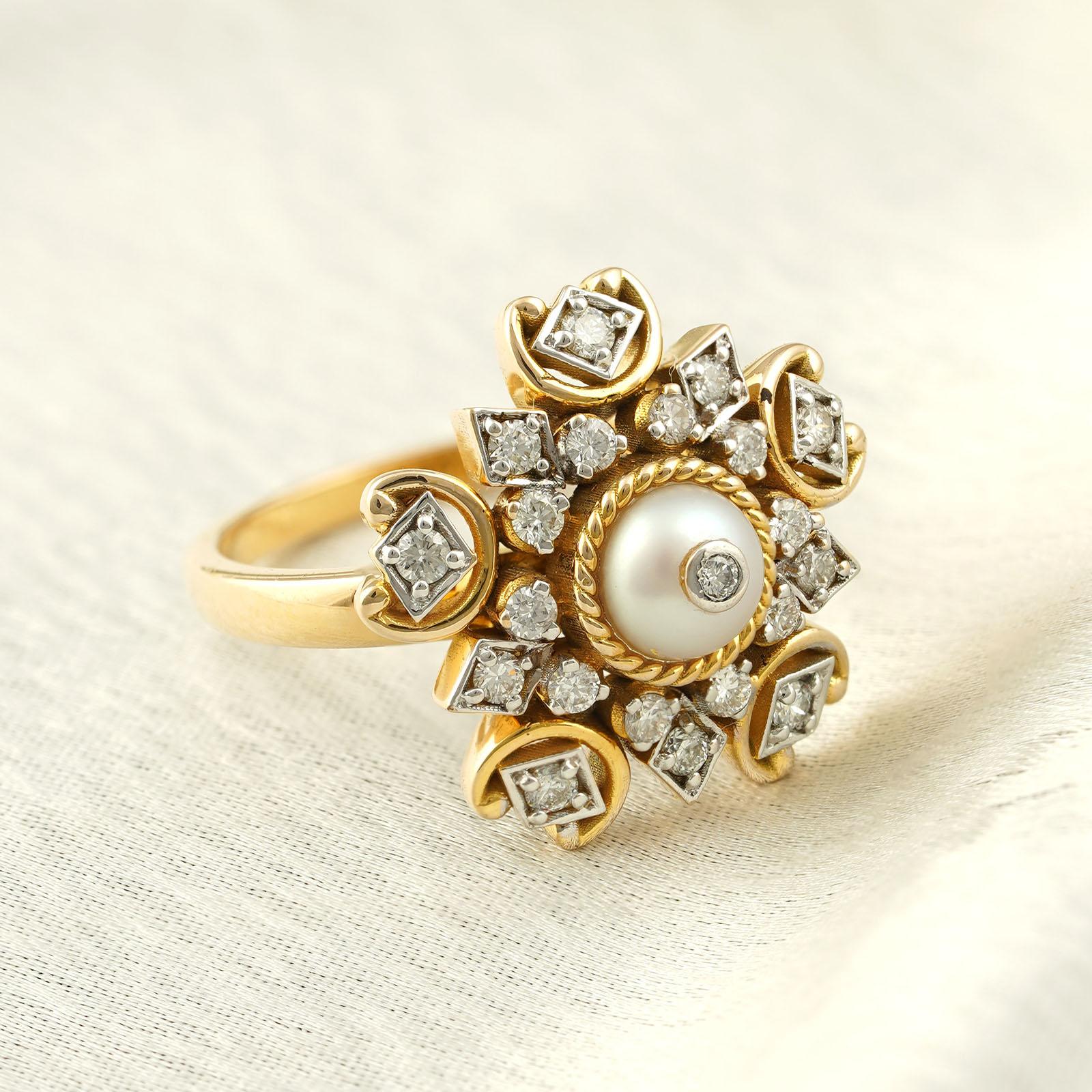 For Sale:  Moi Ira Diamond and Pearl Ring 3
