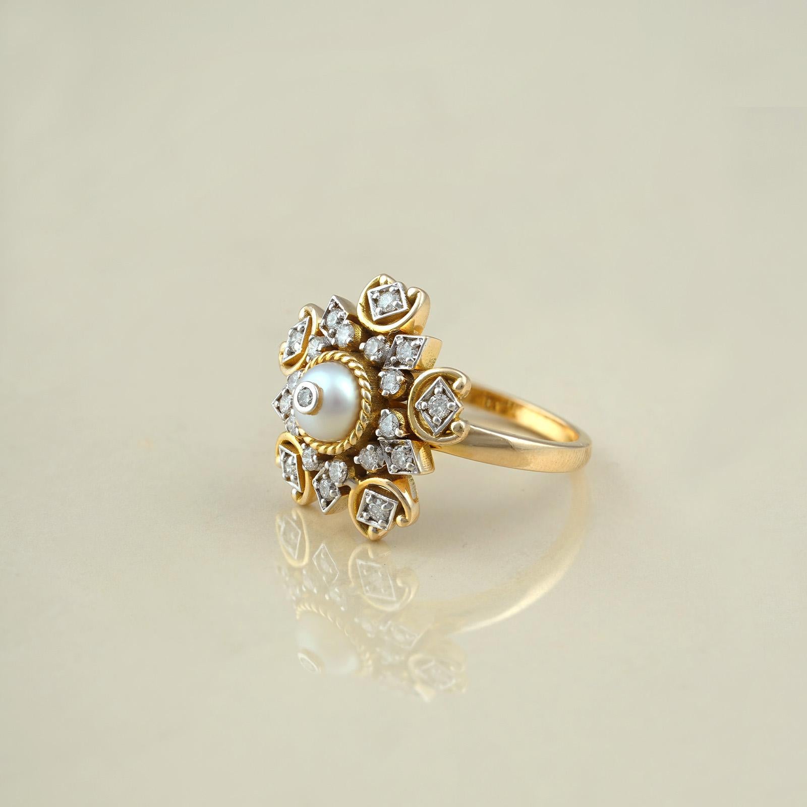 For Sale:  Moi Ira Diamond and Pearl Ring 4