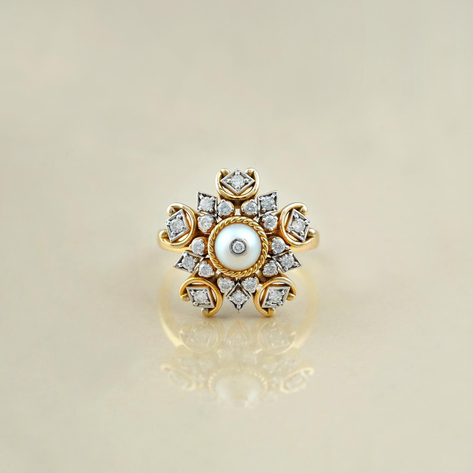 For Sale:  Moi Ira Diamond and Pearl Ring 5