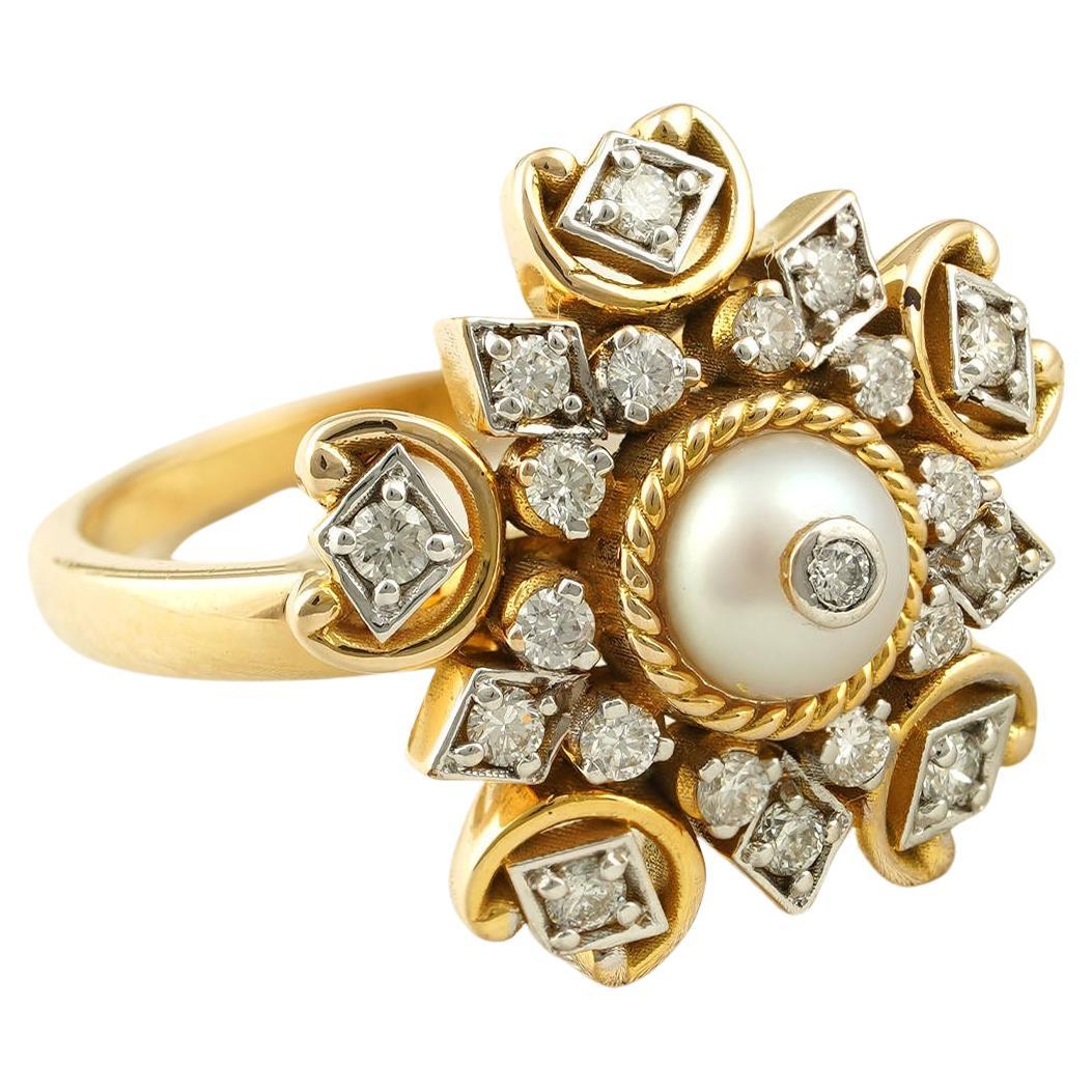 For Sale:  Moi Ira Diamond and Pearl Ring