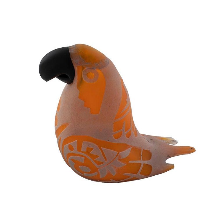 Ira Lujan Handblown Glass Parrot For Sale at 1stDibs