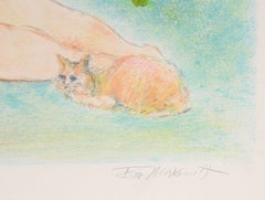 Artista y modelo, litografía moderna de Ira Moskowitz