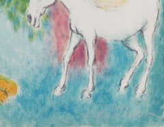 David and Bathsheba, Folk Art Lithograph  by Ira Moskowitz