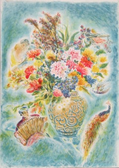 Flowers 4, litografia floreale moderna di Ira Moskowitz