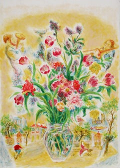 Flores 5, Litografía moderna de Ira Moskowitz