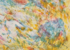 Harp Player Beneath The Tree, Folk Art Lithograph  by Ira Moskowitz