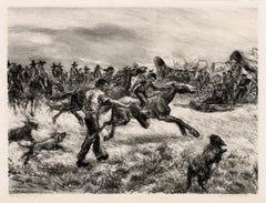 Vintage 'Navajo Horse Race' — 1940s Southwest Regionalism