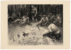 'Preparing the Sand Painting' — Southwest Regionalism, Native American Subject