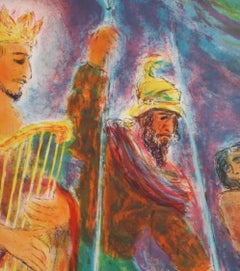 Psalm of Psalms, Folk Art Lithograph by Ira Moskowitz