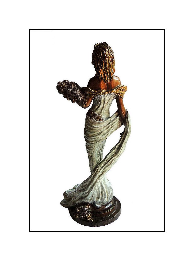 Ira Reines Original Bronze Sculpture Female Figurative Signed Deco Artwork SBO For Sale 1