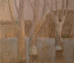 Trees. Spring - 21st Century Contemporay Calm Landscape Pastel Drawing