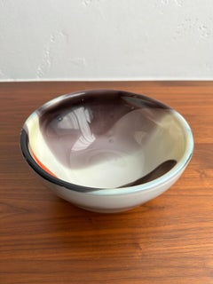 Brown Bowl, Hand-Blown Glass Sculpture by Ira Sapir