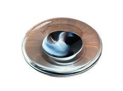 Glasteller aus Glas, mundgeblasene Glasskulptur von Ira Sapir