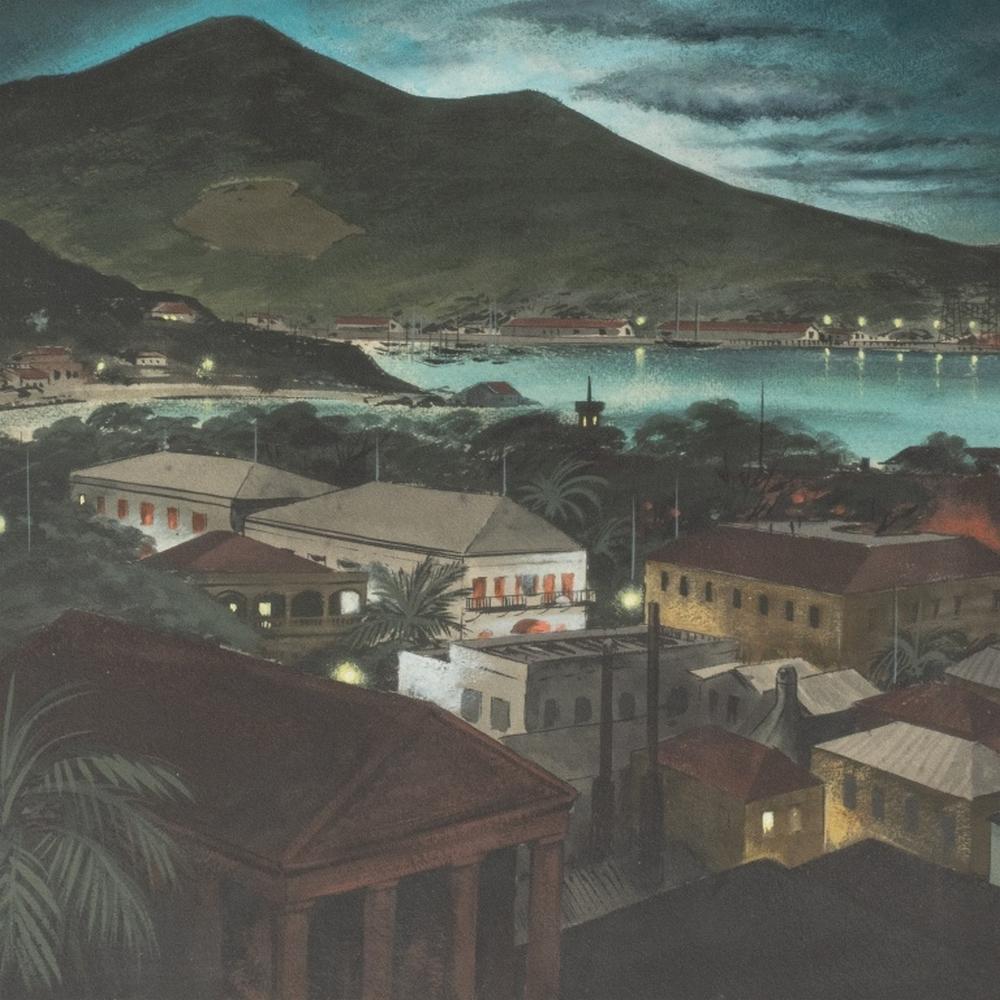 Smith & Smith Scena di porto Acquerello su carta - Painting Contemporaneo di Ira Smith