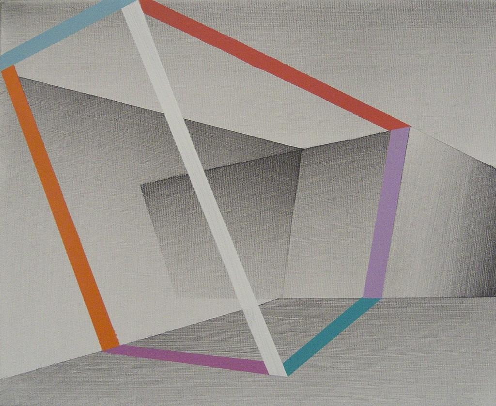 Ira Svobodová Figurative Painting - Ideas In White Space, Ira Svobodova, Geometric Abstraction, Acrylic on linen