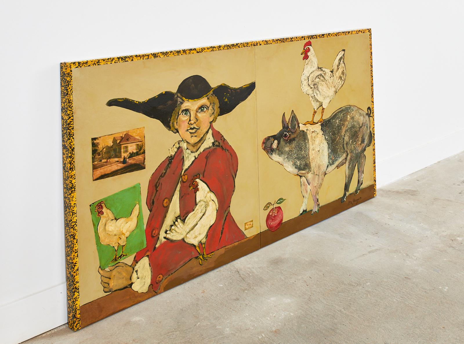 Ira Yeager, homme du XVIIIe sicle avec animaux de ferme, France Bon état - En vente à Rio Vista, CA