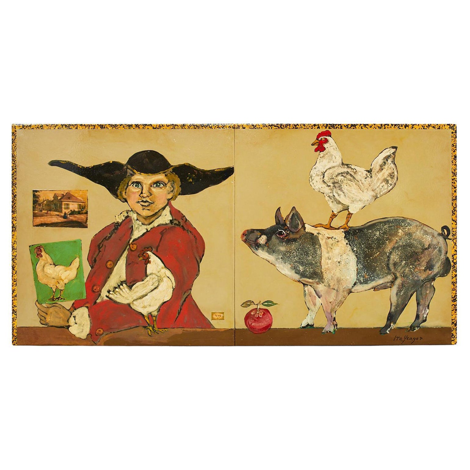 Ira Yeager 18th Century French Gentlemen with Farm Animals