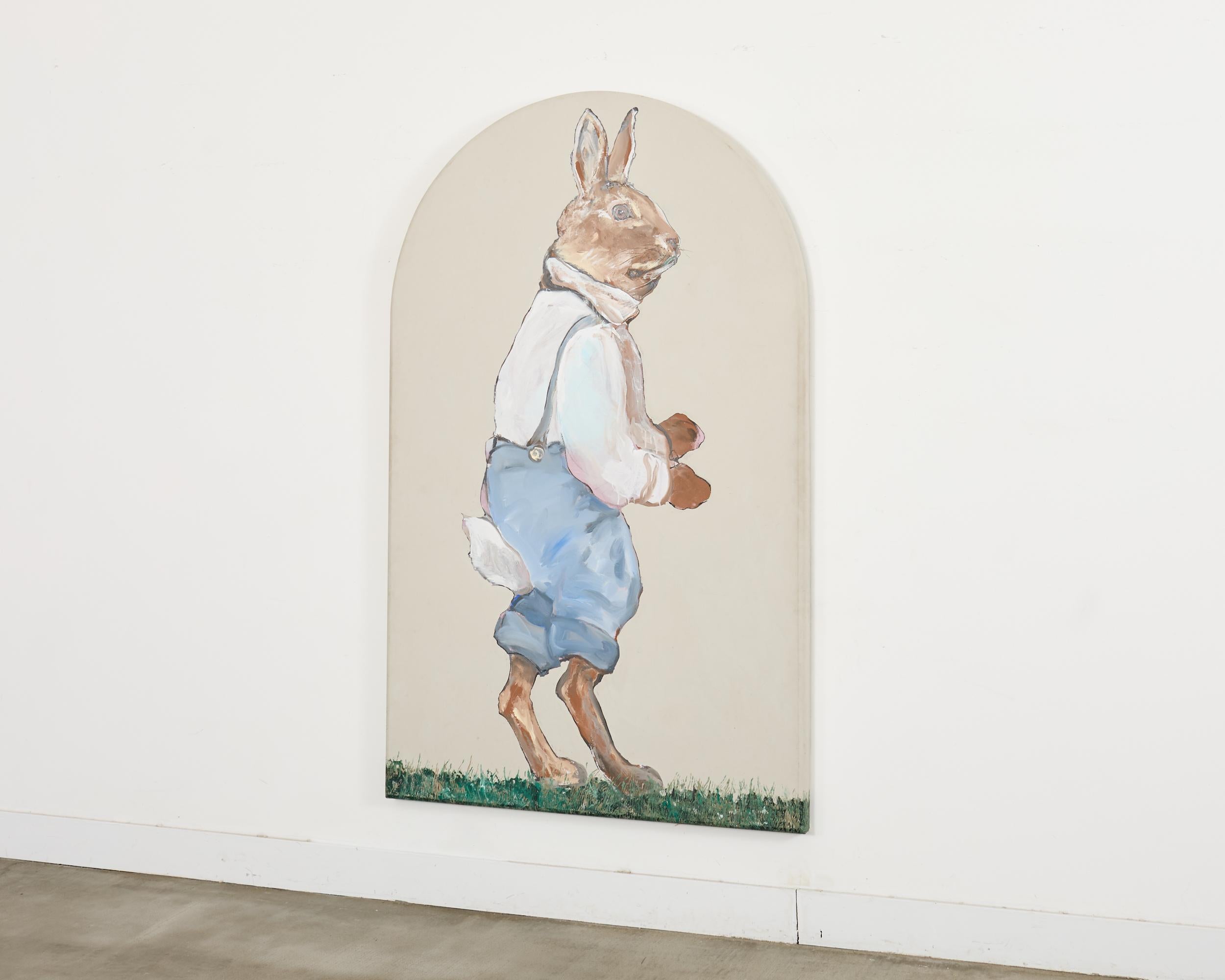 Country Ira Yeager Bunny Yeager en salopette Toile à l'huile 6.5 Ft. en vente