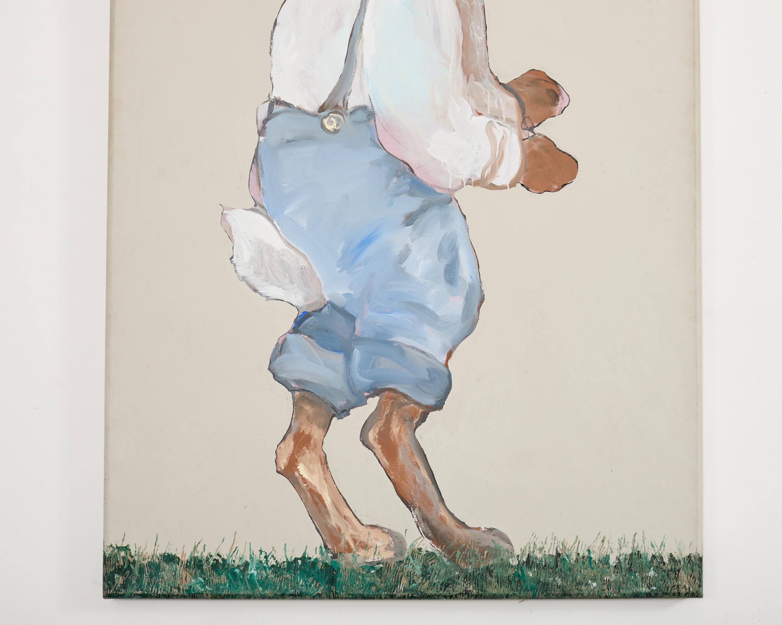 Fait main Ira Yeager Bunny Yeager en salopette Toile à l'huile 6.5 Ft. en vente