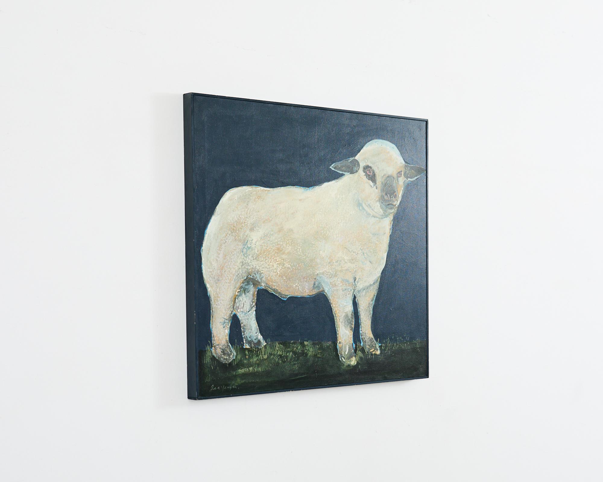 Ira Yeager Lamb Oil Canvas 20th Century For Sale 11