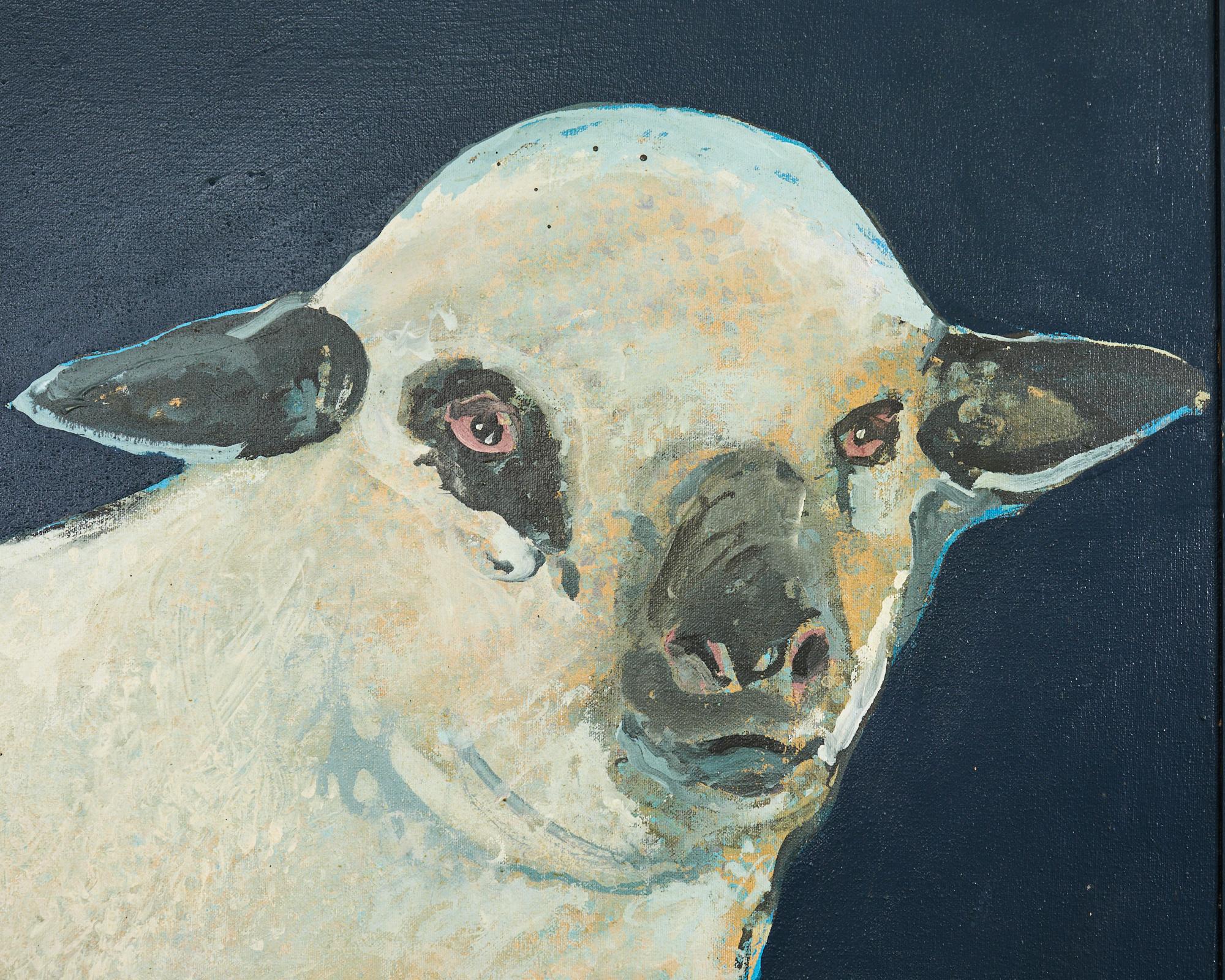 Ira Yeager Lamb Oil Canvas 20th Century For Sale 3