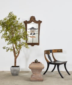 Miroir mural avec buste peint en hommage à Pietro Longhi par Ira Yeager