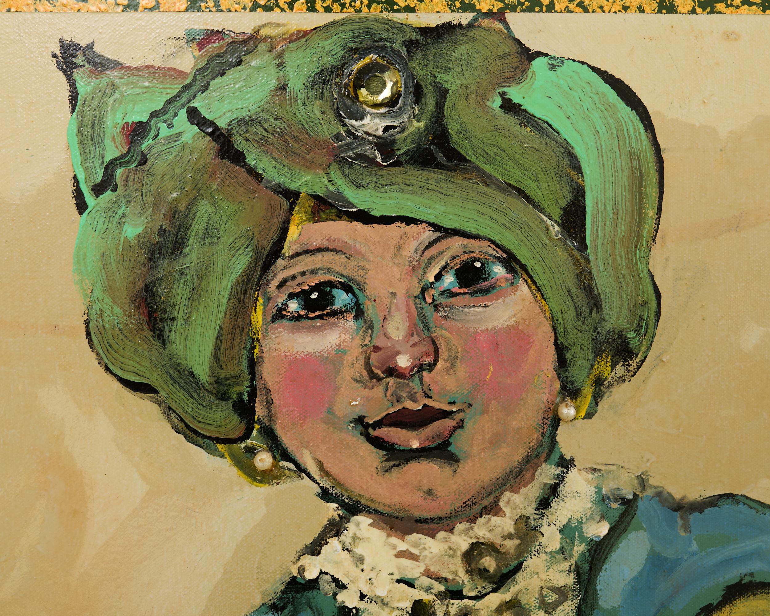 Dipinto di Ira Yeager raffigurante una ballerina in costume del XIX secolo in vendita 3