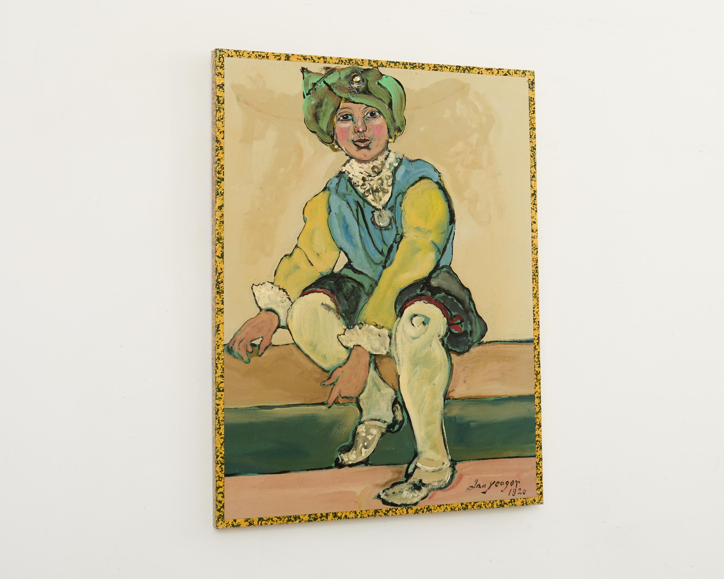Country Dipinto di Ira Yeager raffigurante una ballerina in costume del XIX secolo in vendita