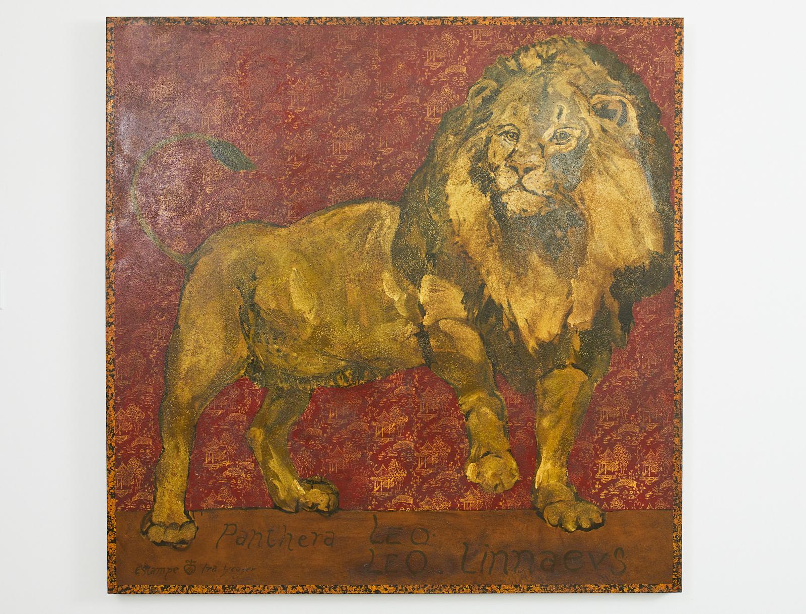 Contemporary Ira Yeager Pantera Leo Chinoiserie Lion, 2002 For Sale