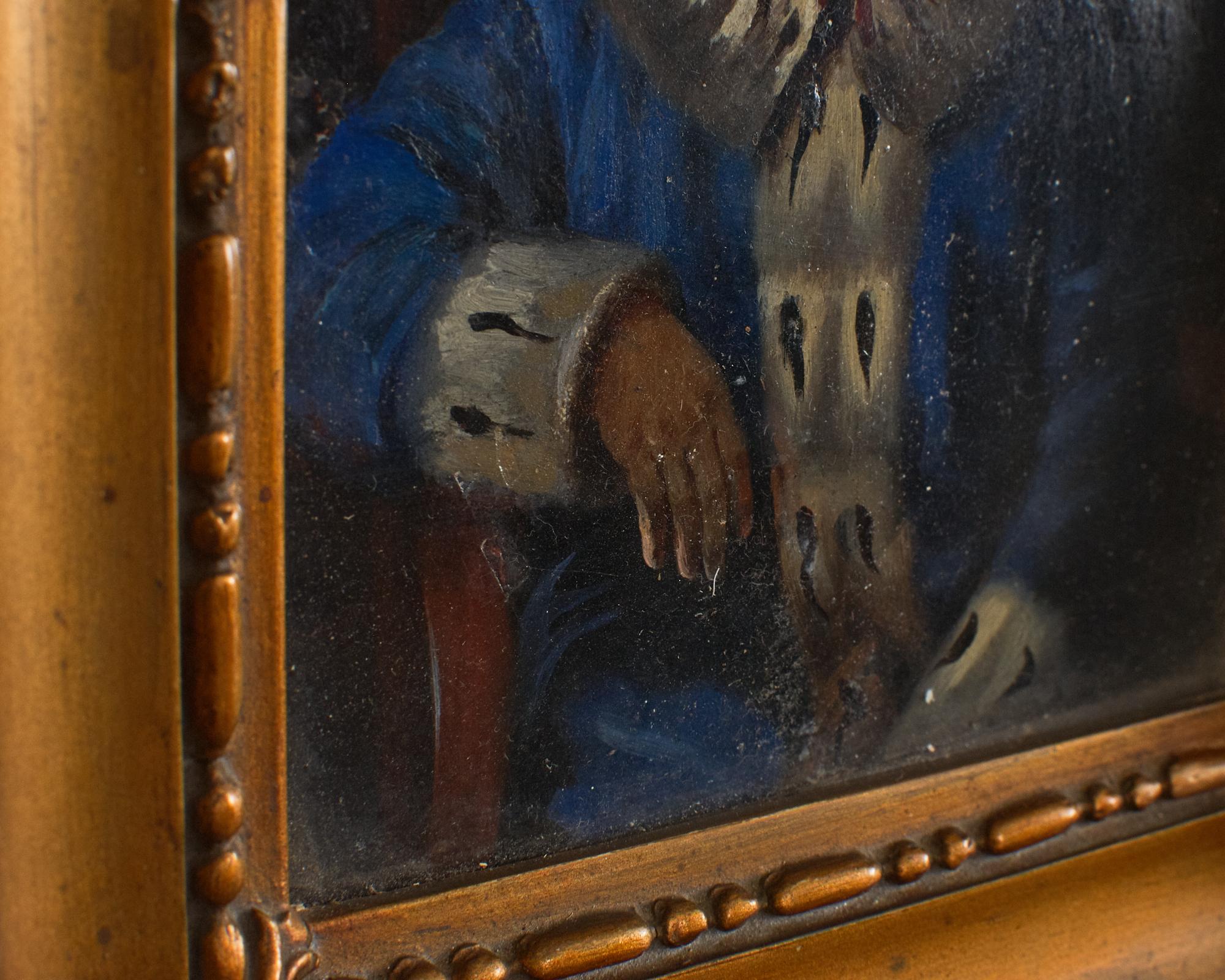 Portrait d'une femme en bleu et en hermine Ira Yeager en vente 2