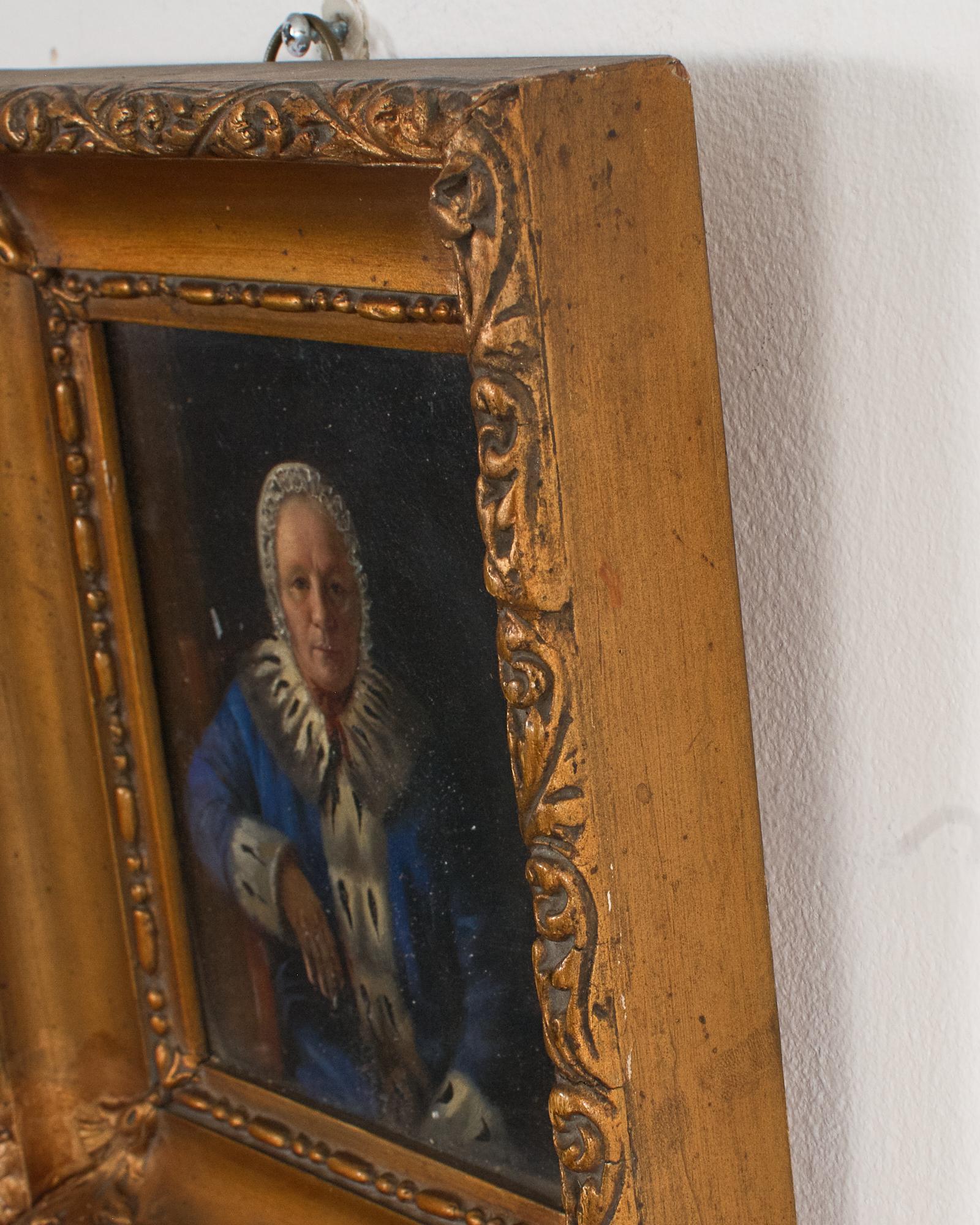 Ira Yeager, Porträt einer Frau in Blau und Ermine im Angebot 5